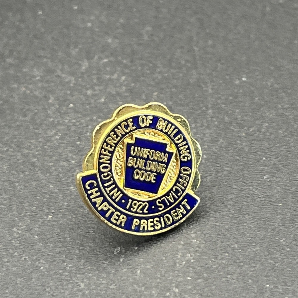 International Conference Of Building Officials Chpt President ICBO Lapel Hat Pin